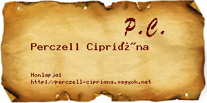 Perczell Cipriána névjegykártya